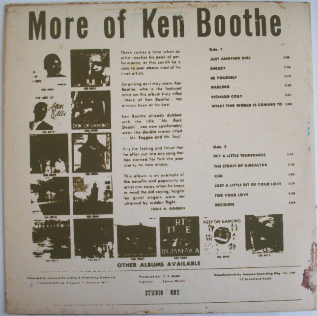More of Ken Boothe , Ken Boothe - LP